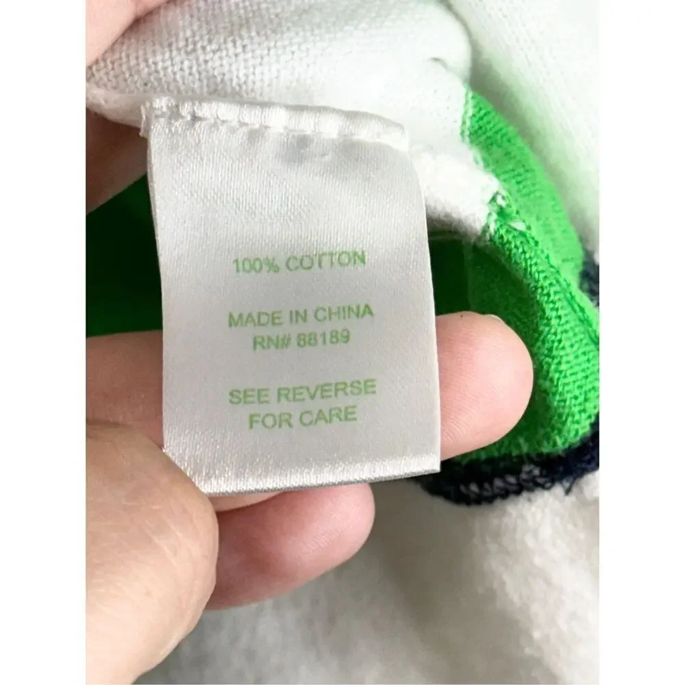 Lilly‎ Pulitzer Sweater Size Small Green White Striped Long Sleeve Pullover